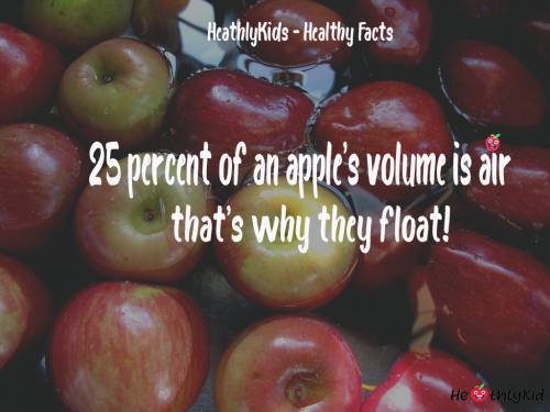 HeathlyKids - Apple Facts - 25% of an apples volume is air that's why they float!