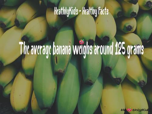 HeathlyKids - Banana Facts - The average banana weights around 125 grams 