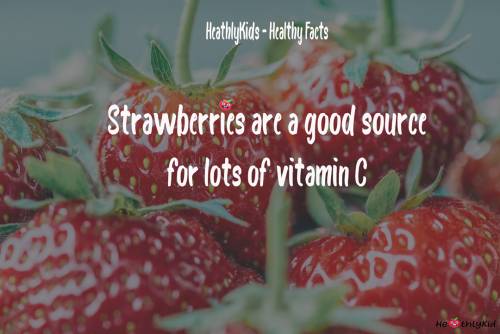 HealthyKid - Strawberrie Facts - Strawberries are a good source of lots of vitamin C